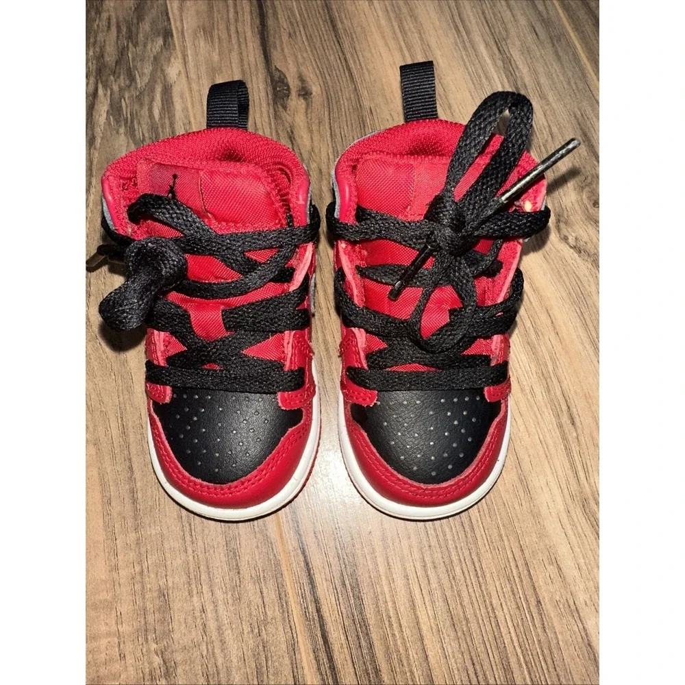 Toddler Nike Air Jordan 1 Mid Athletic Shoes 'Reverse Bred' 640735 660 - Size 4C